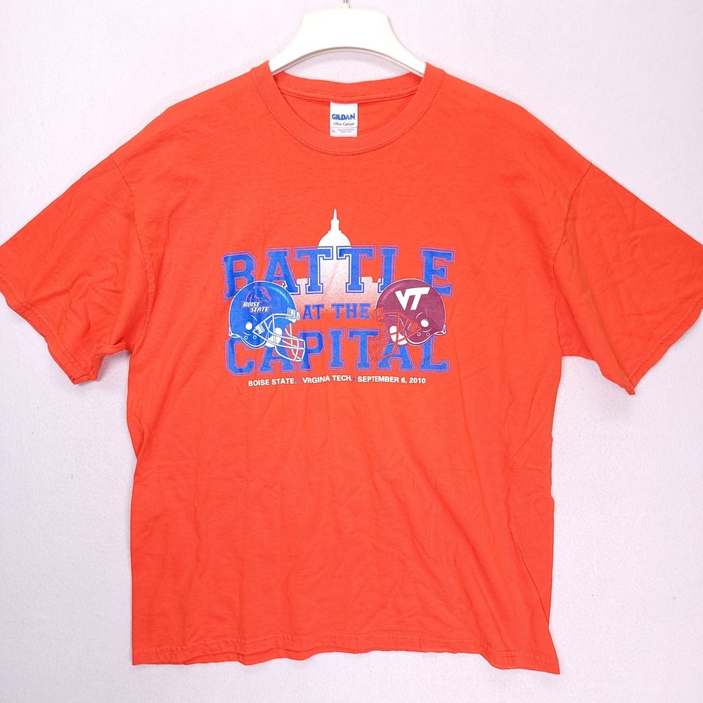 Gildan Boise State vs Virginia Tech 2010 Battle at the Capital Orange T-Shirt XL